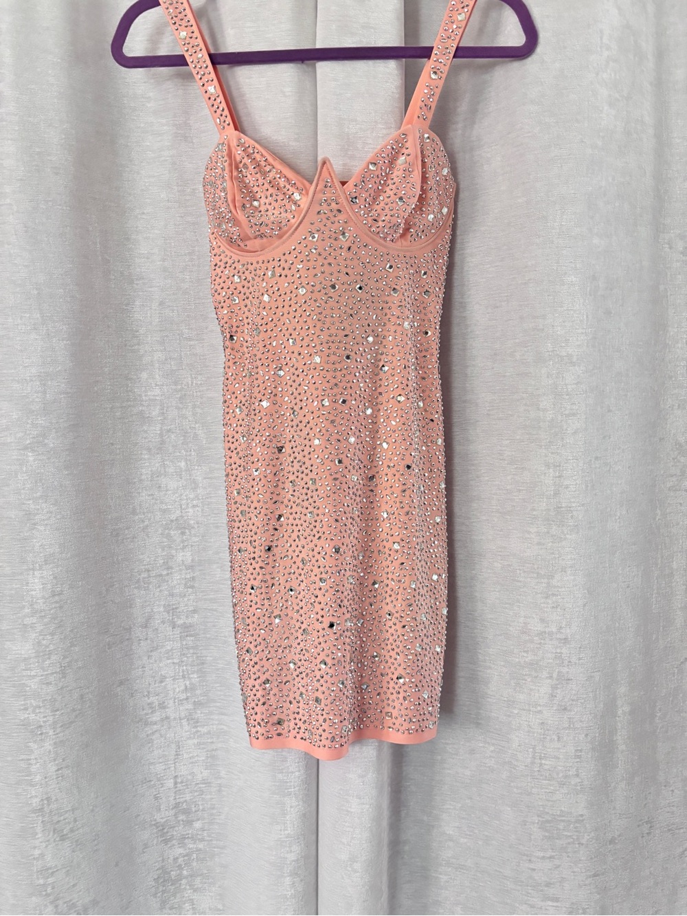 Fashion Nova Peach Sequin Mini Dress